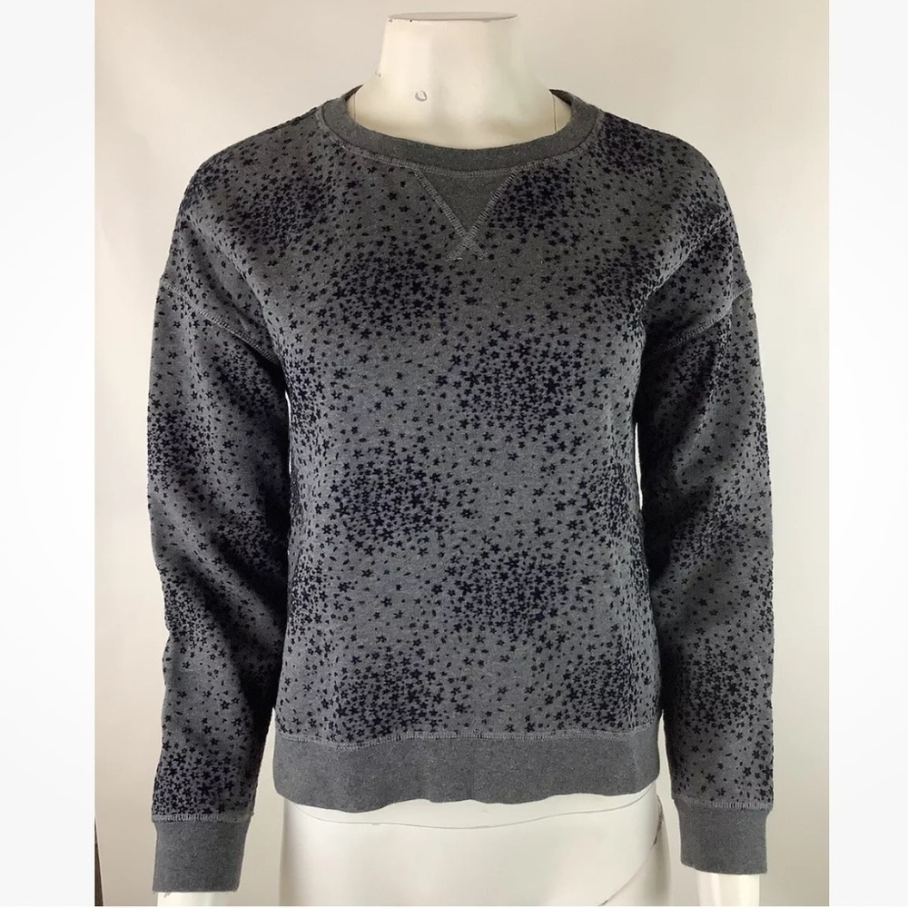 Boden Sz XS Arabella Starburst Print Sweatshirt Gray Drop Shoulder Pullover